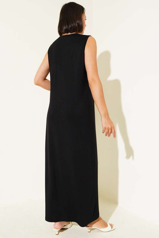 Sleeveless Long Basic Undershirt Black