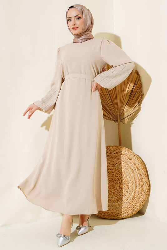 Robe Ceinturée Stoned Beige