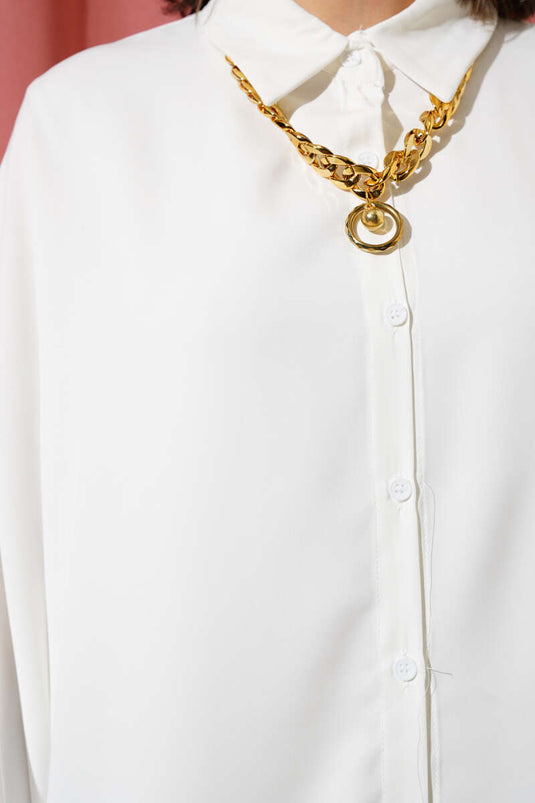 Batwing Bat Shirt Loose White