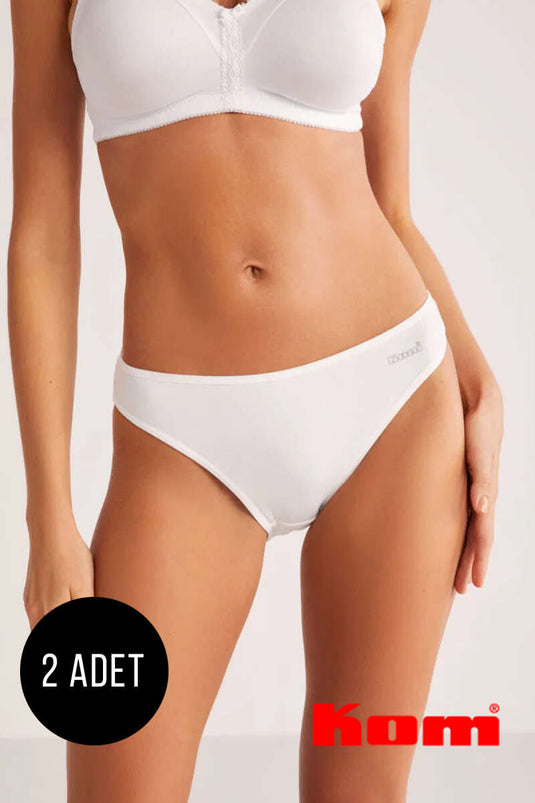 مجموعة ملابس داخلية أساسية من كوم، قطعتين، باللون الأبيض