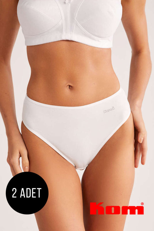 Kom Basic 2'li Slip Külot Beyaz