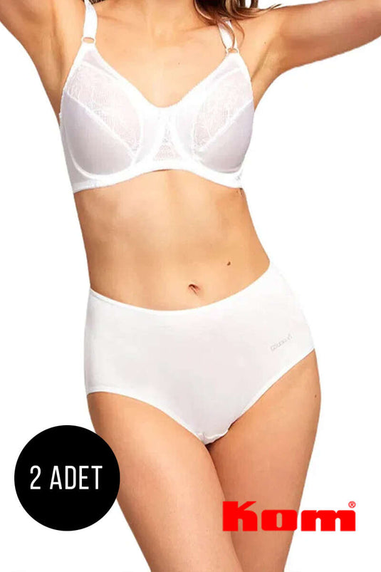 Kom Basic Maxi 2'li Külot Beyaz
