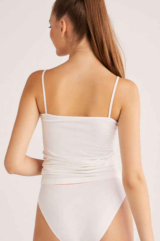 Kom Basic Top İp Askılı Atlet Beyaz