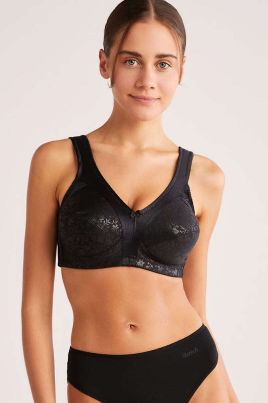 Kom Carmina Printed Minimizer Bra C Black