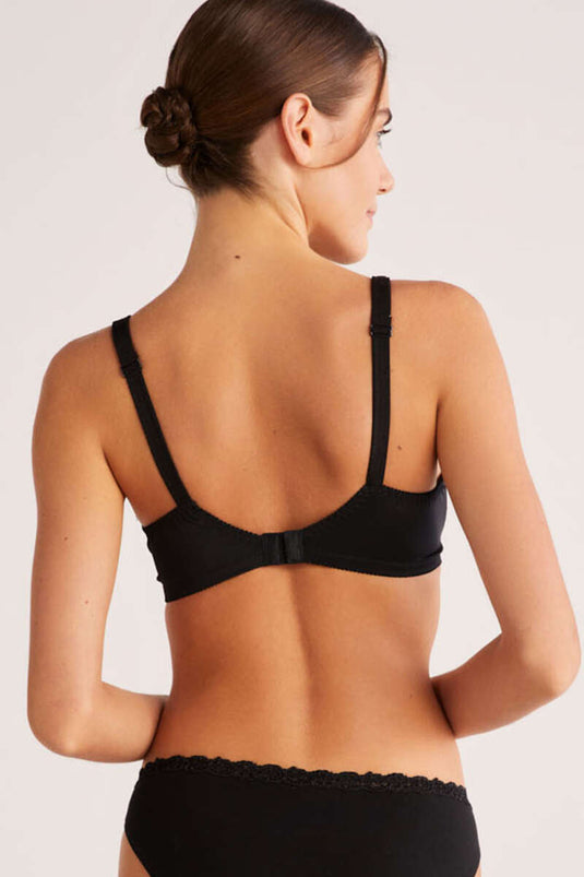 Kom Rosenna Comfortable Strappy Minimizer Bra D Black