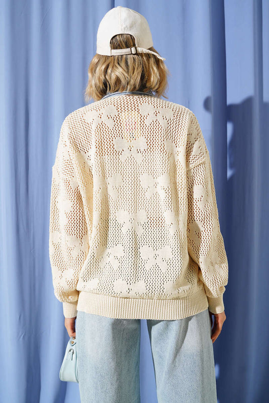 Gilet en jean beige à poches et ceinture