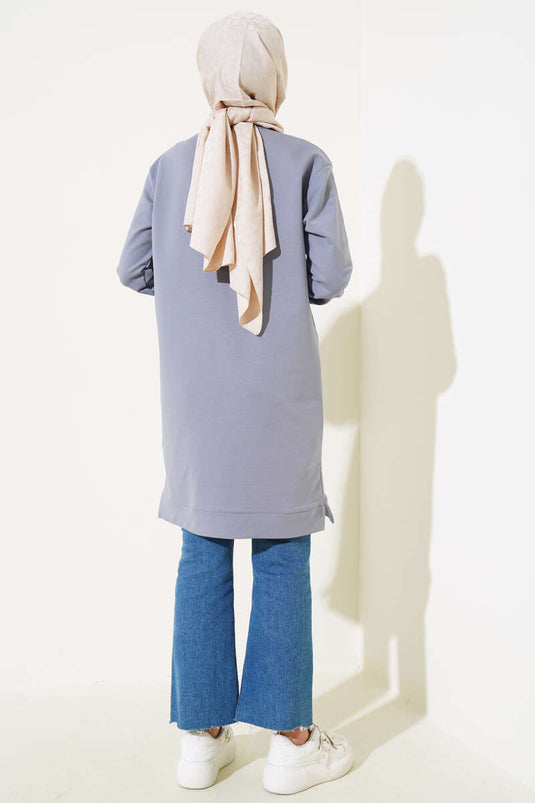Kot Garni Detaylı Tunik Kayrak Grisi