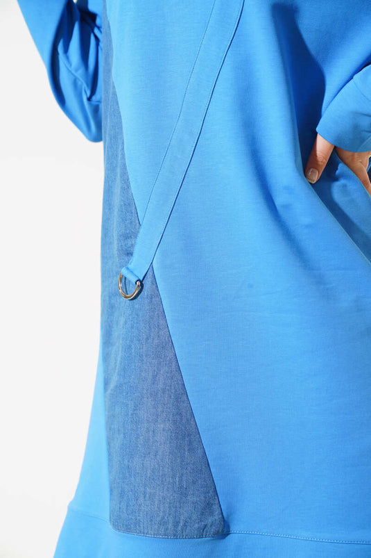 Kot Garni Detaylı Tunik Mavi