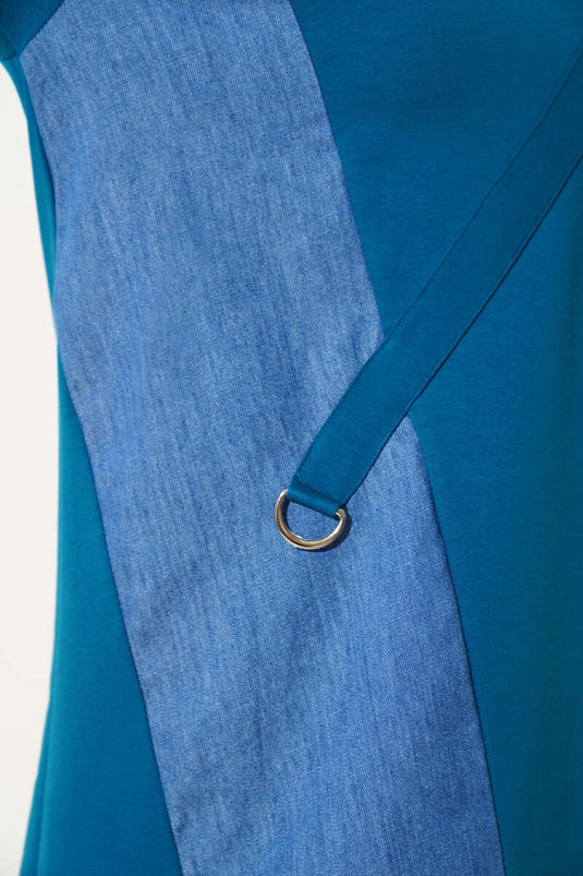 Kot Garni Detaylı Tunik Petrol