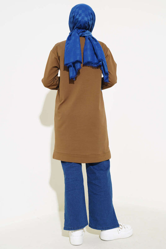 Kot Garni Detaylı Tunik Taba