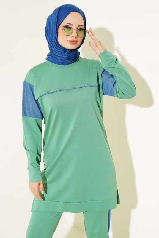 Sweater Garnili Tunic Two-Piece Set Mint Green