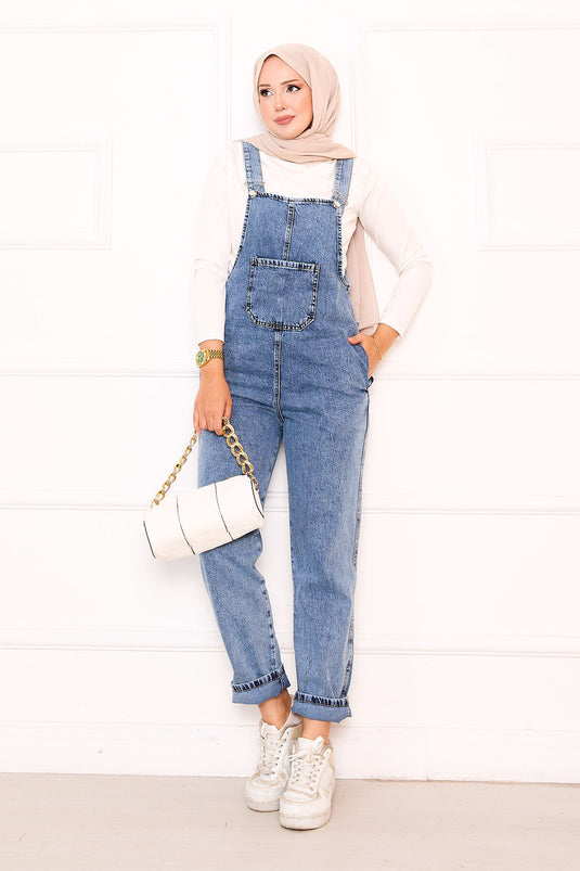 Kot Tulum Bahçıvan Salopet Mavi