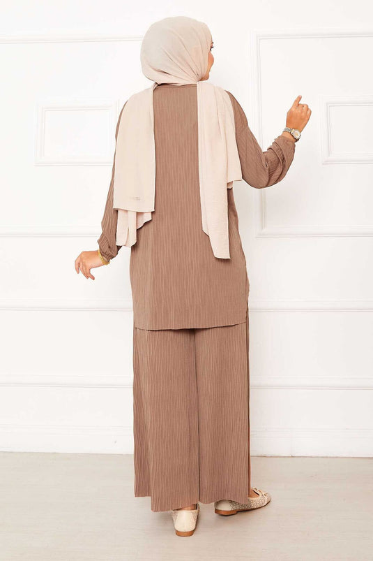 Ensemble deux pièces Sandy à motif Kraş Camel