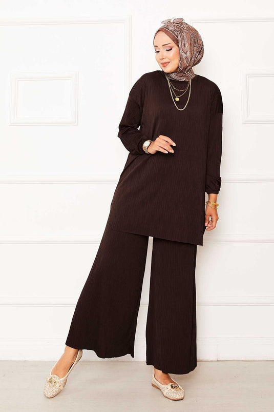 Kraş Pattern Sandy Zweiteiler Braun