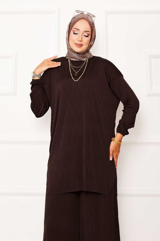 Kraş Pattern Sandy Zweiteiler Braun