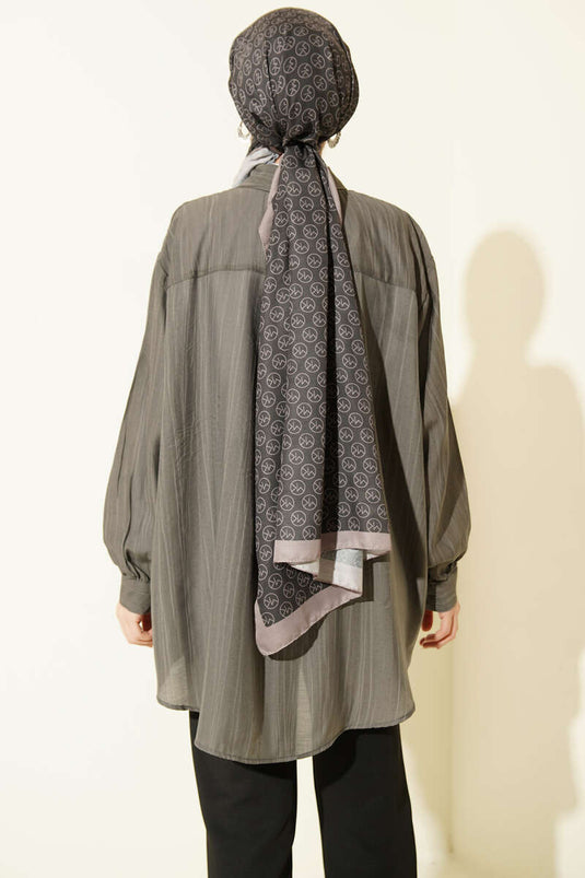 Crashed Oversize Shirt Smoke Gray