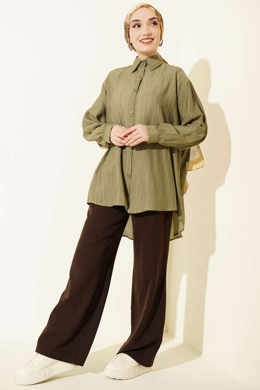 Crashed Oversize Shirt Khaki