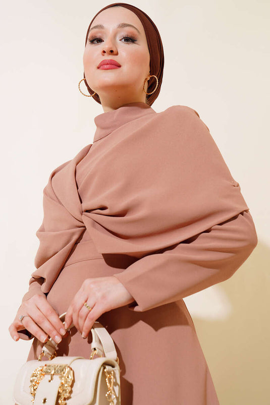 Krep Etekli İkili Takım Latte