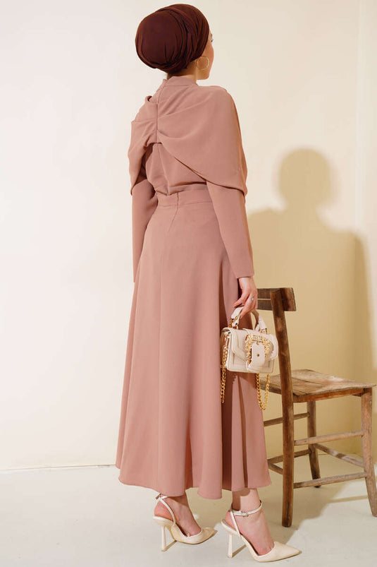 Krep Etekli İkili Takım Latte