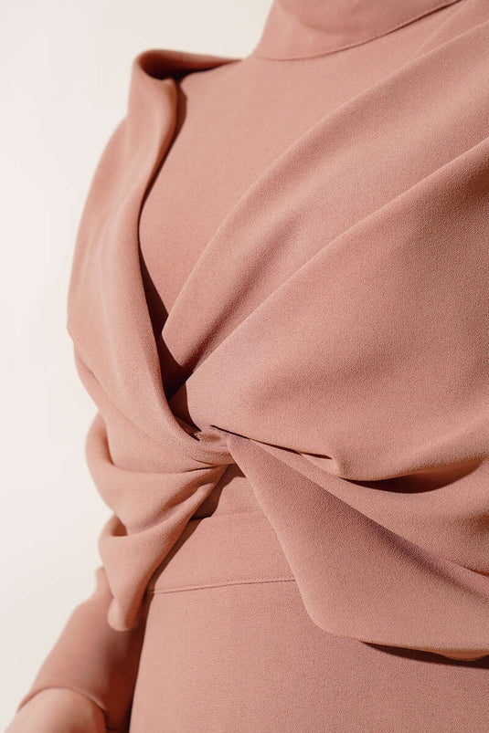 Ensemble deux pièces avec jupe en crêpe Latte