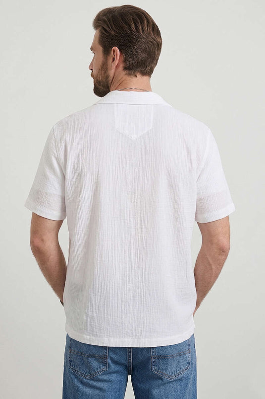Chemise oversize Krinkıl pour homme blanche