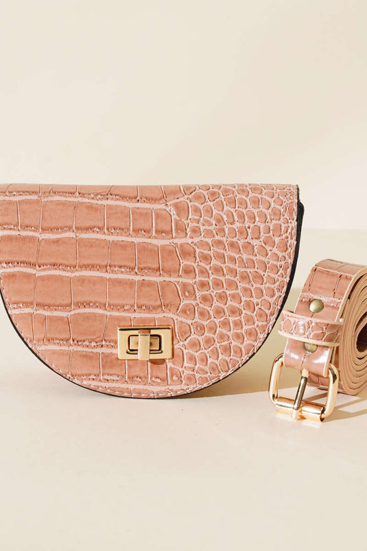 Krokodil Ovale Bauchtasche Puder