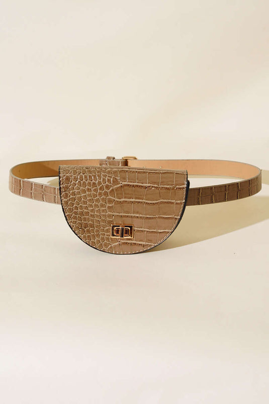 Krokodil-ovale Bauchtasche Nerz