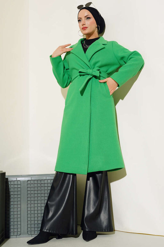 Double-Breasted Belted Cashmere Coat Green