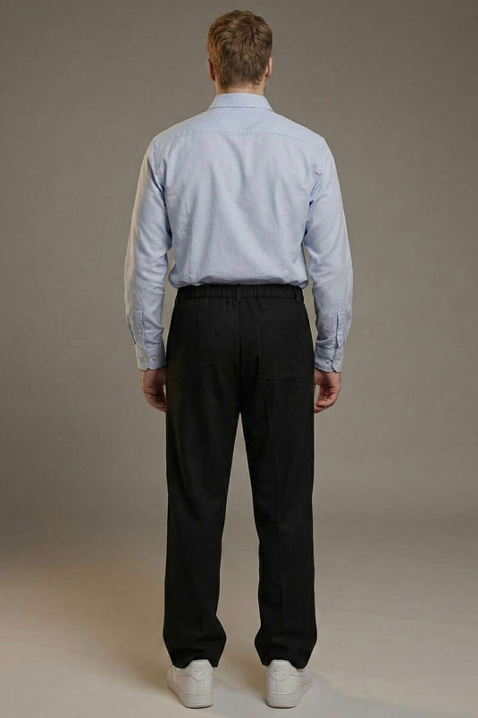 Herrenanzug mit Jacke und Wickelkragen Schwarz