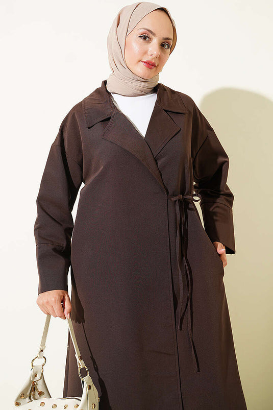 Trench-Coat À Col Croisé Et Lien En Café