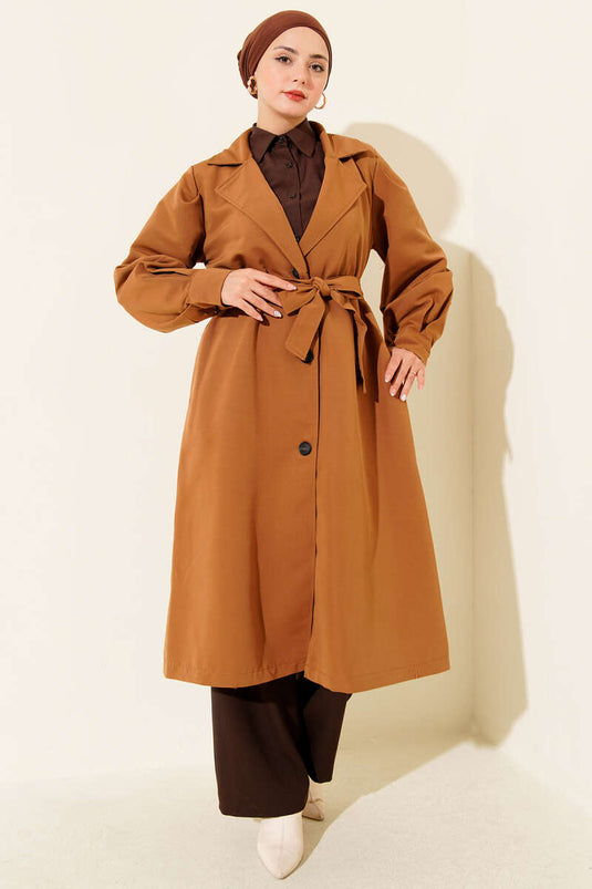 Trench-coat croisé avec ceinture (style Latte)