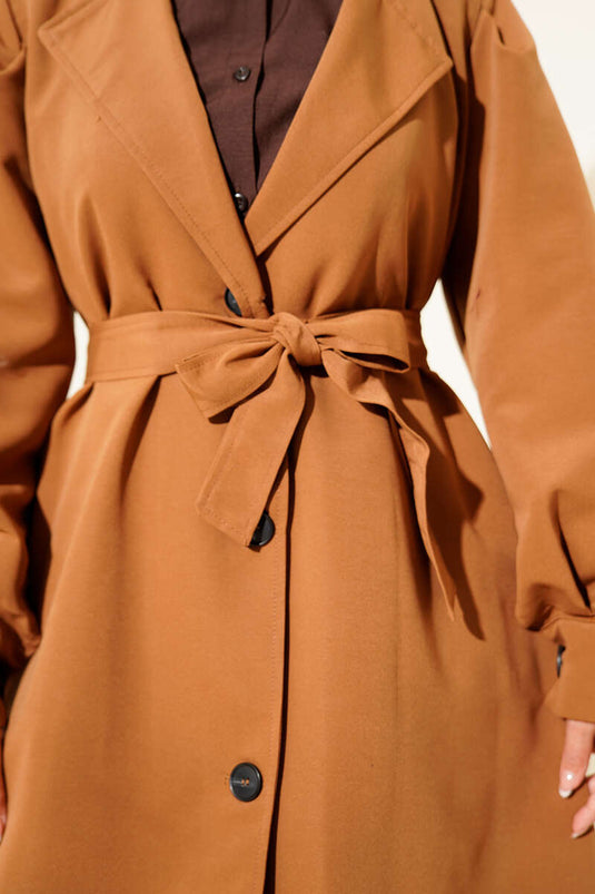 Trench-coat croisé avec ceinture (style Latte)