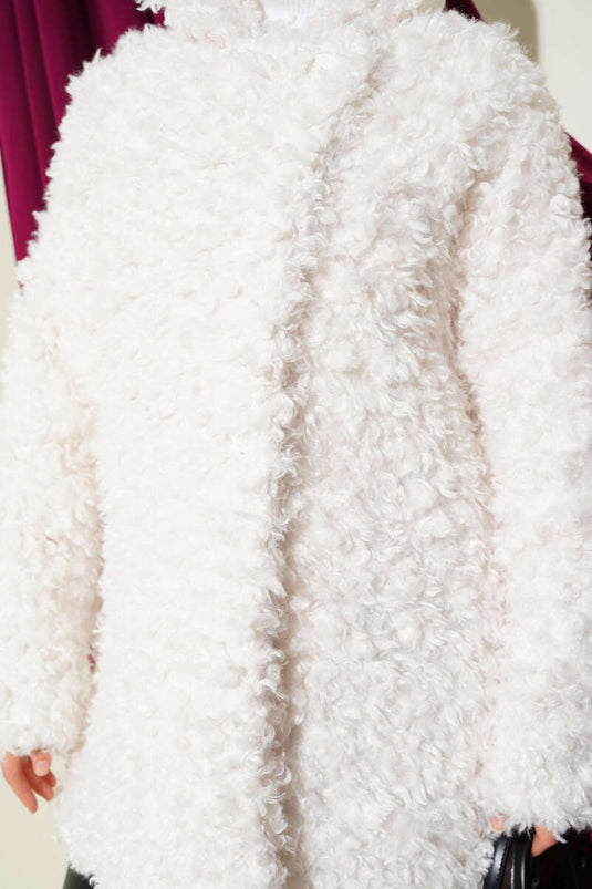 Double-Breasted Lambscoat, Ecru