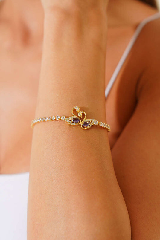 Bracelet en pierre Swan Waterway en or