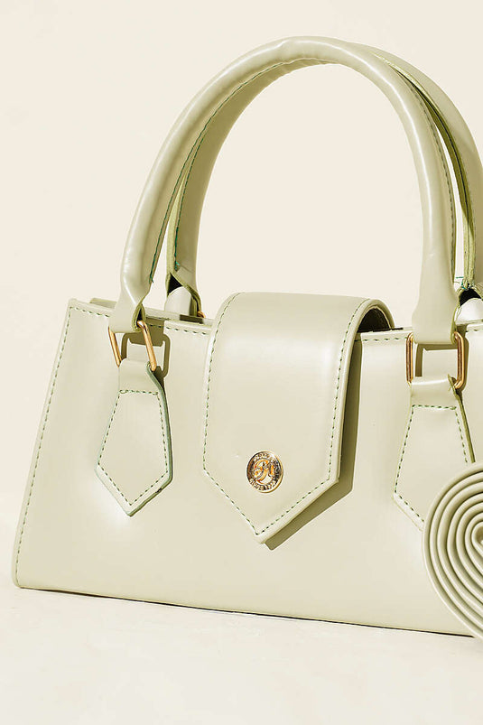 Kulplu Mıknatıs Kapaklı Çanta Su Yeşili