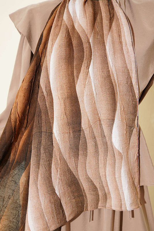 Kumul dégradé motif Liva modal foulard beige
