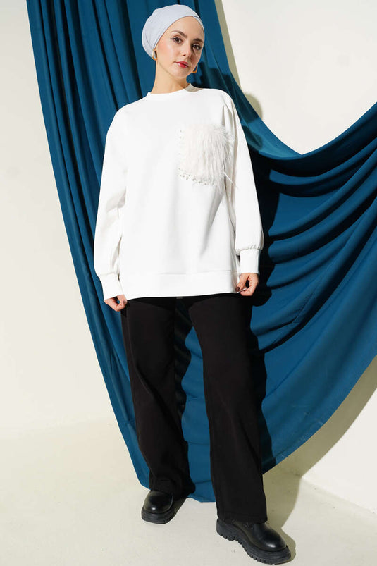 Fur Pocket Scuba Tunic White