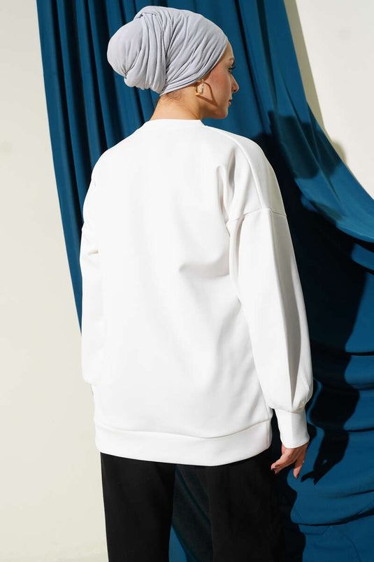 Fur Pocket Scuba Tunic White