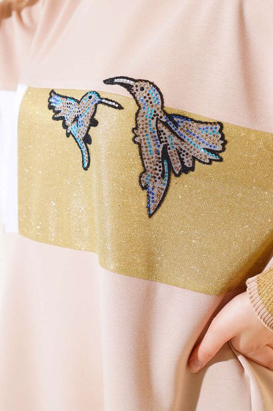 مجموعة مزدوجة منقوشة على شكل طائر لاتيه