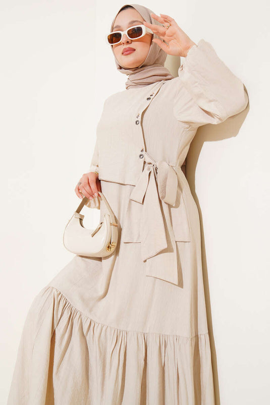 فستان بيج برباط وتفاصيل فتحات