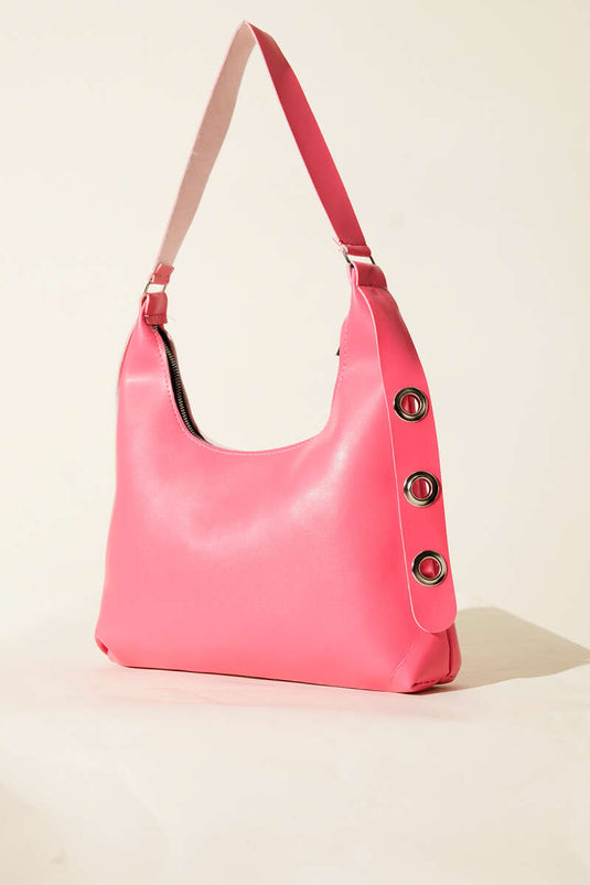 Bird's Eye Detail Bag, Fuchsia