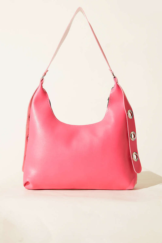 Bird's Eye Detail Bag, Fuchsia