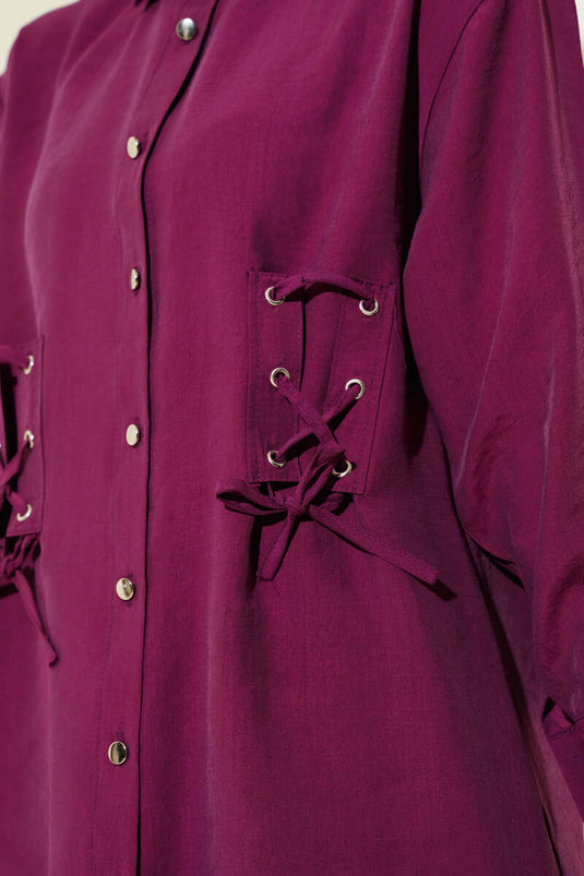 Bird Eye Detailed Tunic Two-Piece Set Violet