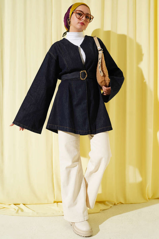 كيمونو جينز مع تفاصيل الحزام