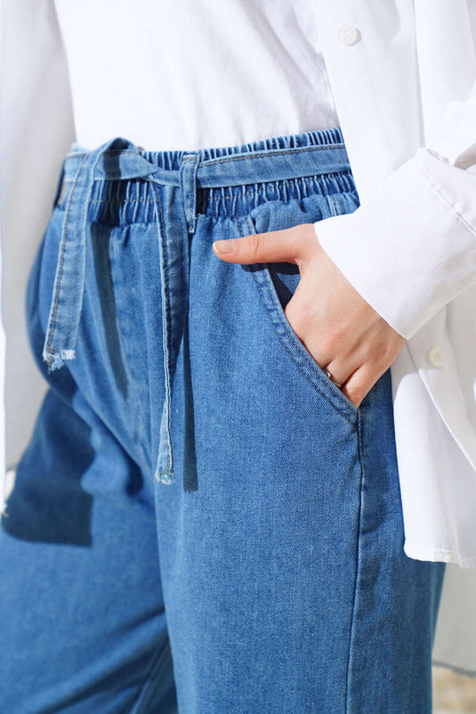 Riem Taille Elastische Jeans Broek Jeans