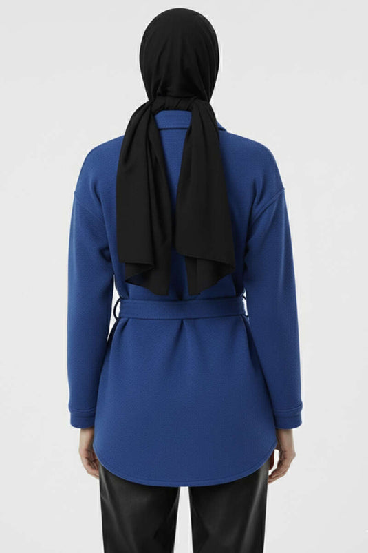 Veste en cachemire ceinturée et boutonnée en Saxe