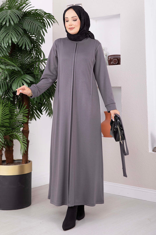 Gürtelkleid In Rauchgrau