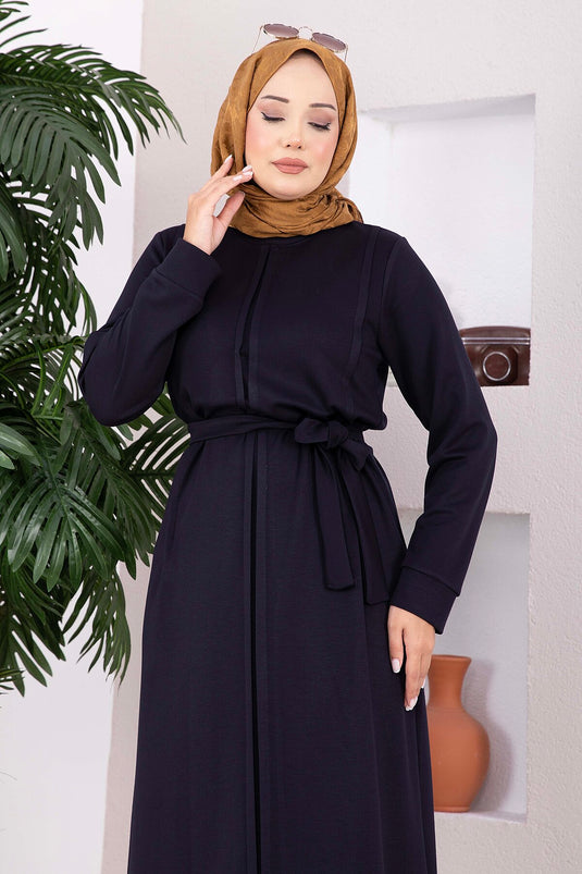 Abito Blu Navy Con Cintura