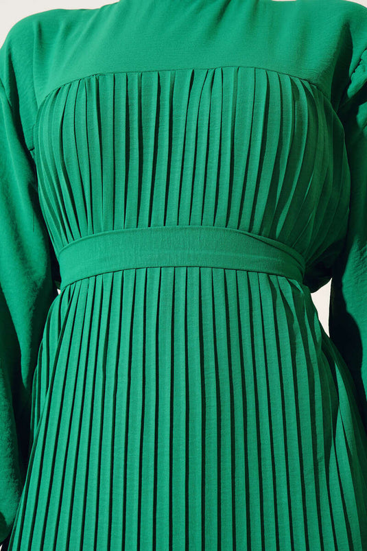 Geplooide prinsessenjurk met riem Benetton