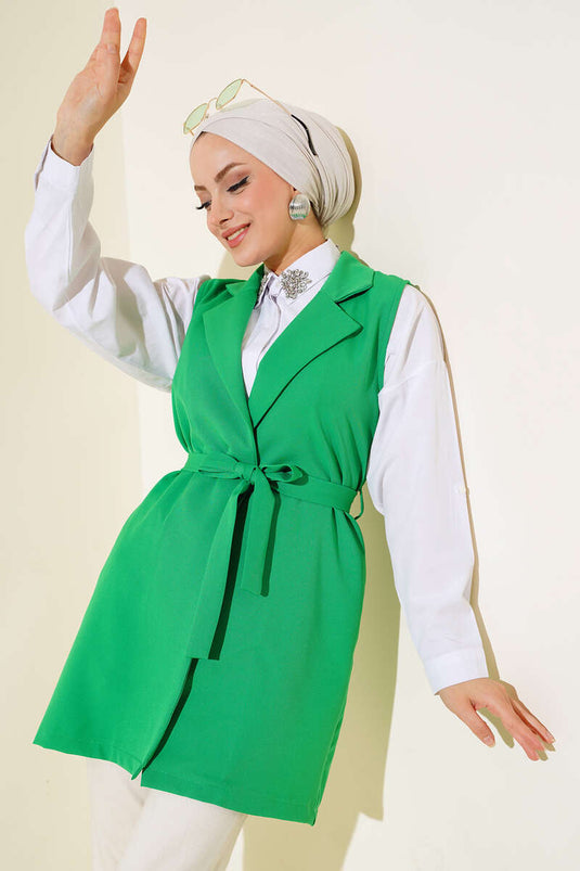 Belted Long Vest Benetton